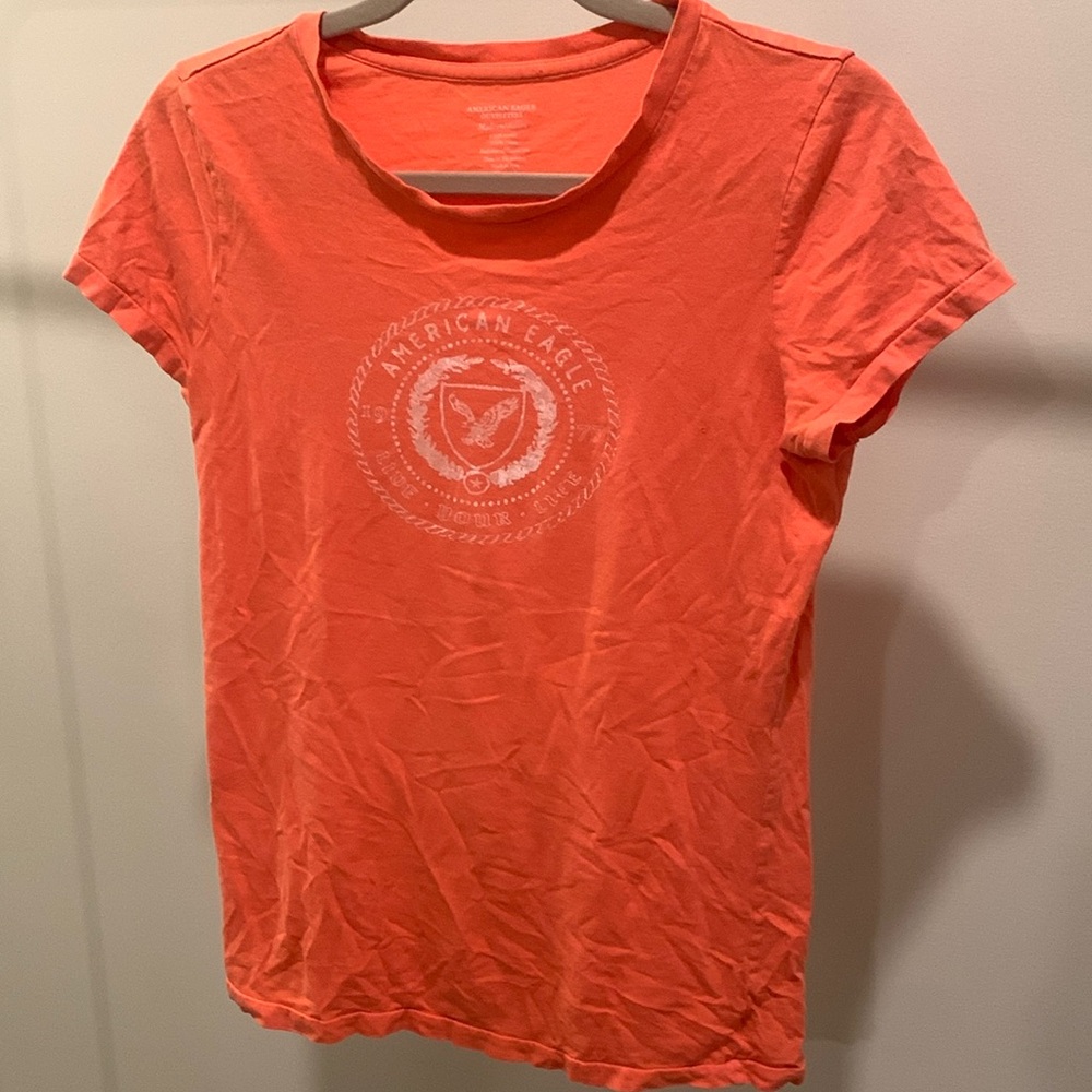 American Eagle Logo Muted Orange Tee Shirt